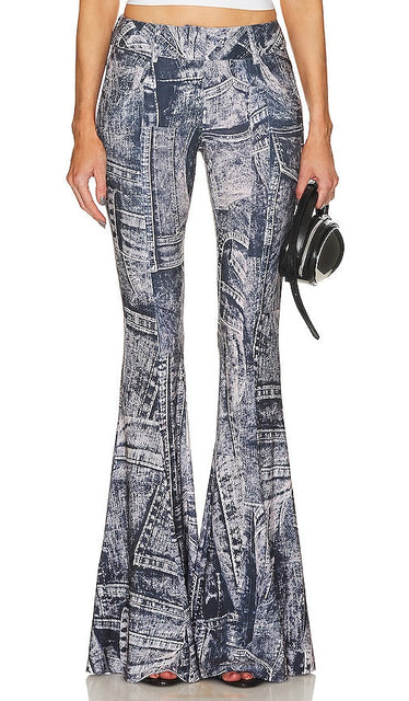 Norma Kamali Fishtail Jean in Black