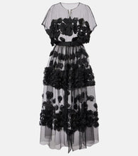Norma Kamali Floral-appliqu√É¬© tulle midi dress