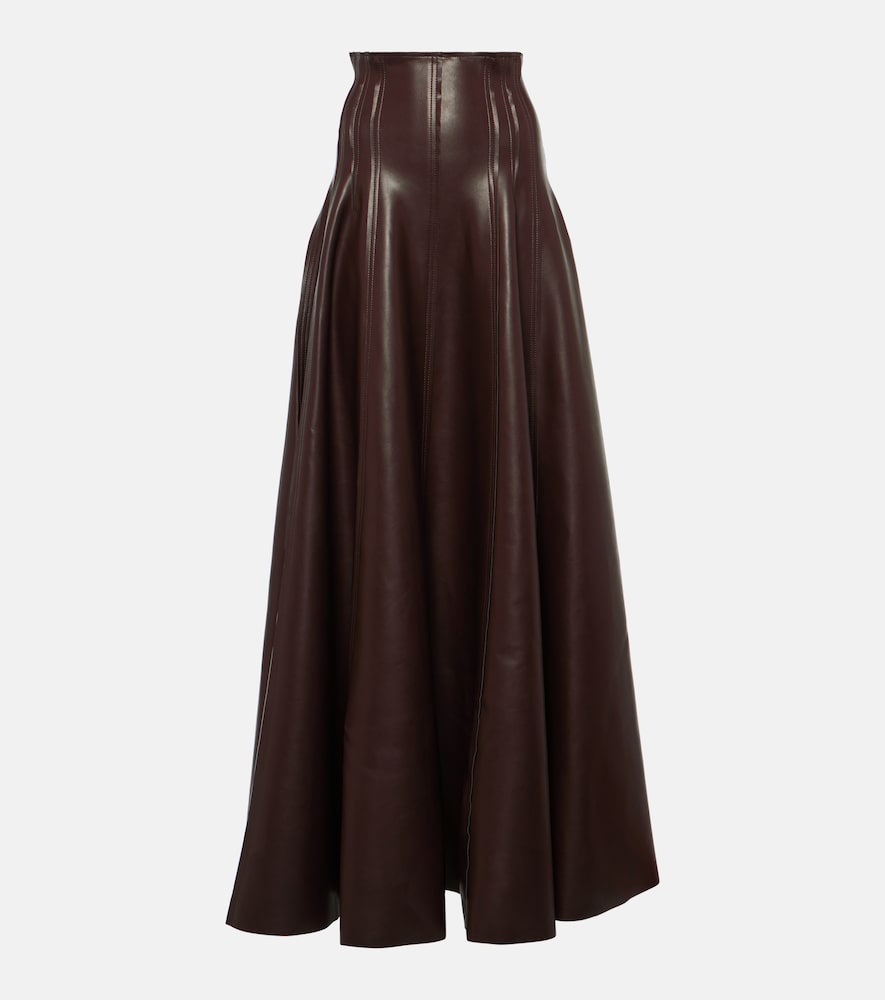 Norma Kamali Grace pleated faux leather maxi skirt - Norma Kamali Grace 褶皱仿皮长裙