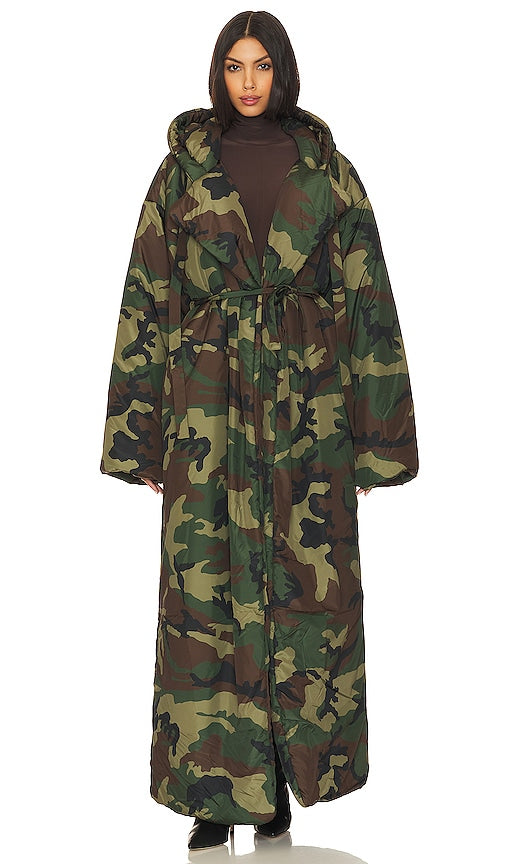 Norma Kamali Hooded Sleeping Bag Coat in Green
