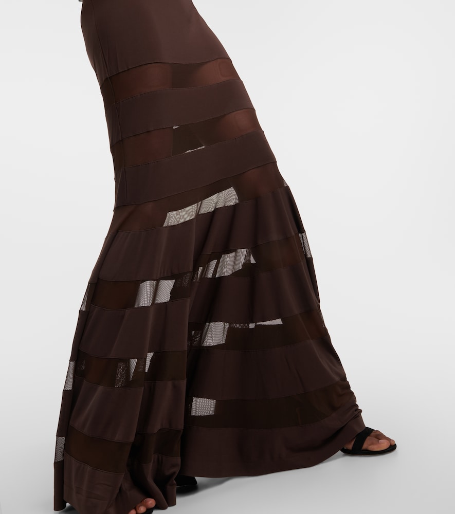 Norma Kamali Mesh-panelled gown