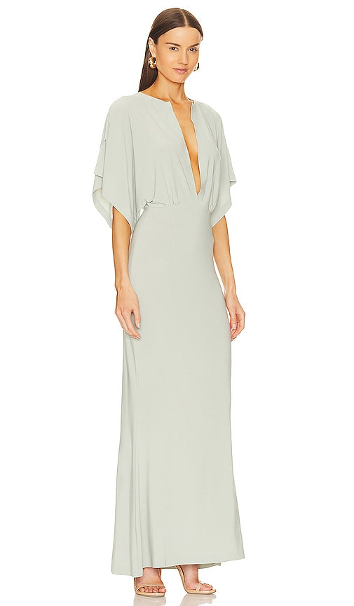 Norma Kamali Obie Gown in Sage
