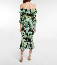 Norma Kamali Off-shoulder printed midi dress