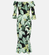 Norma Kamali Off-shoulder printed midi dress. Norma Kamali 露肩印花中长连衣裙