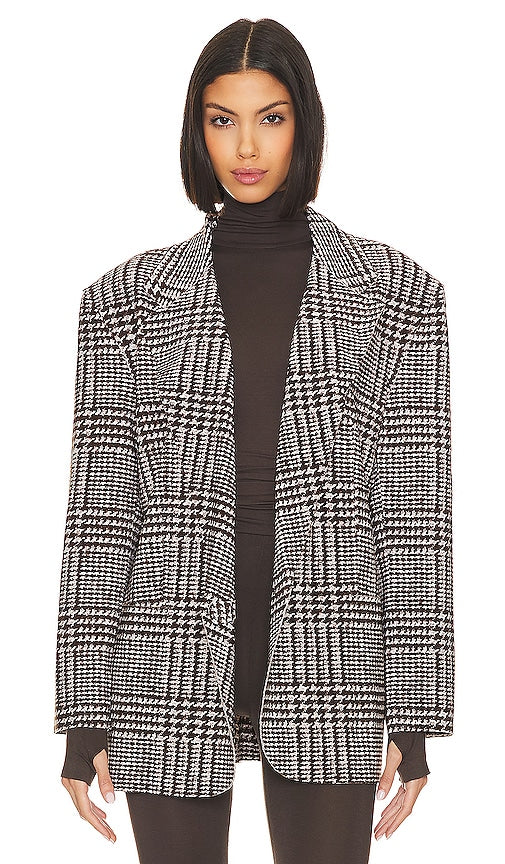 Norma Kamali Oversized Single Breasted Jacket in Chocolate