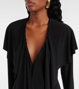 Norma Kamali Ruffled jersey bodysuit dress