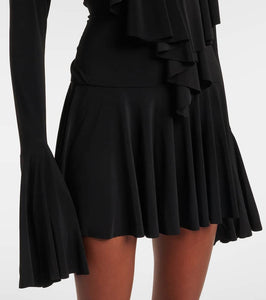 Norma Kamali Ruffled jersey bodysuit dress