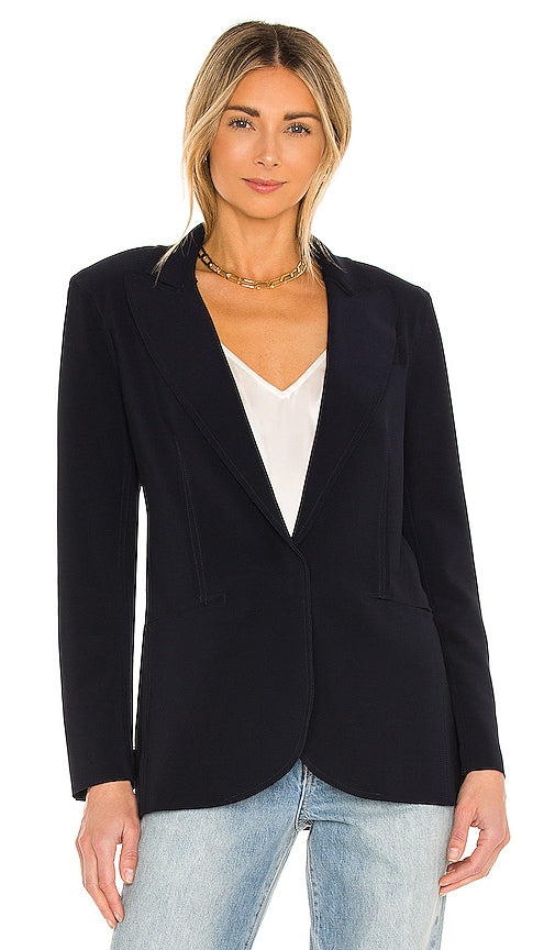 Norma Kamali Single Breasted Jacket in Blue