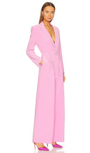 Norma Kamali Single Breasted Straight Leg Jumpsuit in Pink