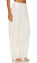 Norma Kamali Tapered Pleated Trouser in Cream