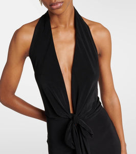 Norma Kamali Tie-detail halterneck minidress