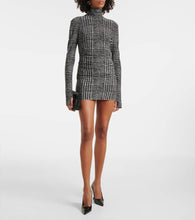 Norma Kamali Turtleneck plaid minidress