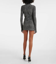 Norma Kamali Turtleneck plaid minidress