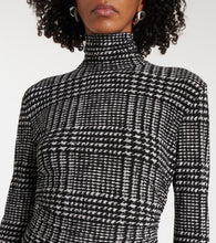 Norma Kamali Turtleneck plaid minidress