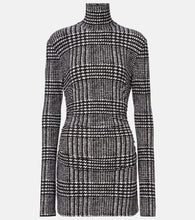 Norma Kamali Turtleneck plaid minidress