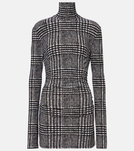 Norma Kamali Turtleneck plaid minidress