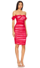 Norma Kamali Walter Midi Dress With Winglet Sleeves in Red
