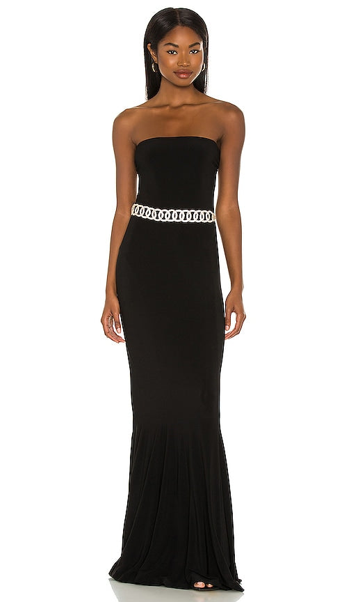 Norma Kamali x REVOLVE Strapless Fishtail Gown in Black