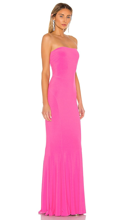 Norma Kamali x REVOLVE Strapless Fishtail Gown in Pink
