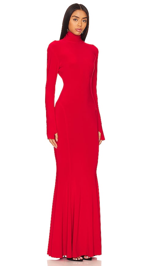 Norma Kamali x REVOLVE Turtle Fishtail Gown in Red