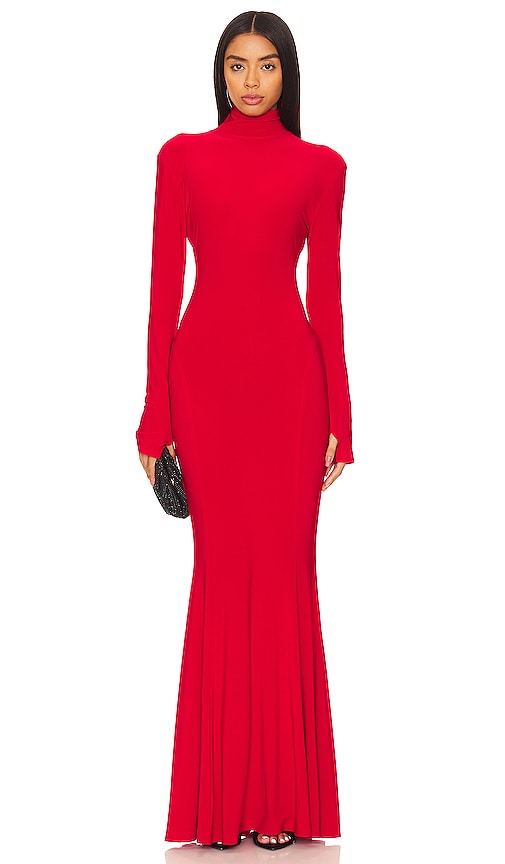 Norma Kamali x REVOLVE Turtle Fishtail Gown in Red - Robe queue de poisson tortue Norma Kamali x REVOLVE en rouge - Norma Kamali x REVOLVE 红色海龟鱼尾礼服 - Norma Kamali x REVOLVE Schildkröten-Fischschwanzkleid in Rot - Norma Kamali x REVOLVE 터틀 피쉬테일 가운 레드 색상 - Abito Norma Kamali x REVOLVE a coda di pesce tartaruga in rosso