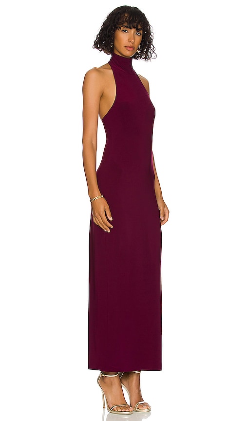 Norma Kamali x REVOLVE Turtle Halter Side Slit in Purple