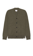 Norse Projects Adam Merino Lambswool Cardigan in Green