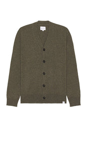 Norse Projects Adam Merino Lambswool Cardigan in Green
