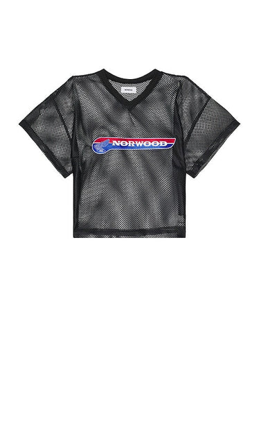 Norwood Kiedis Cropped Football Jersey in Black - Norwood Kiedis - Maillot de football court - Noir - Norwood Kiedis 黑色短款足球球衣 - Kurz geschnittenes Fußballtrikot von Norwood Kiedis in Schwarz - Norwood Kiedis 크롭 풋볼 저지 블랙 색상 - Maglia da calcio corta Norwood Kiedis in nero