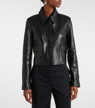 Nour Hammour Bleeker cropped leather jacket
