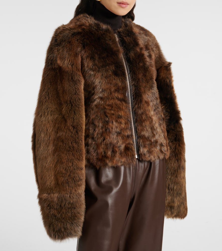 Nour Hammour Dianne cropped shearling jacket