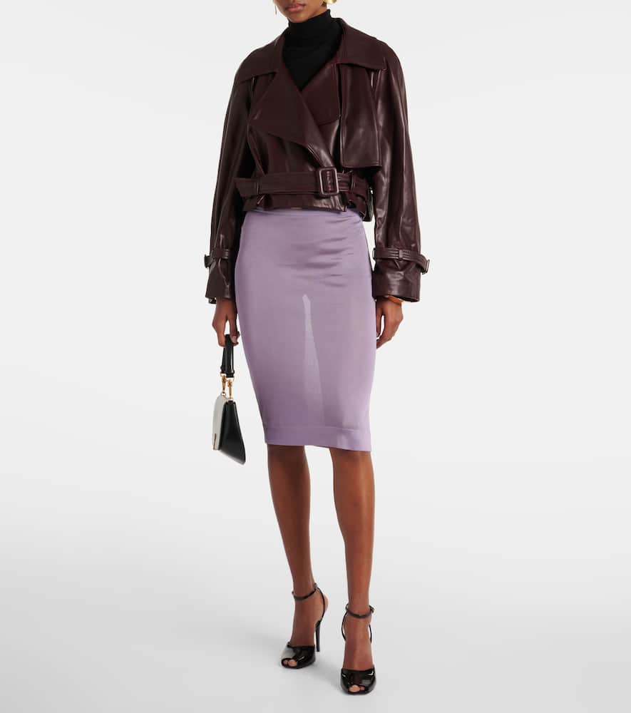 Nour Hammour Hatti cropped leather biker jacket