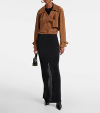 Nour Hammour Hatti cropped suede jacket