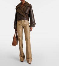 Nour Hammour Hatti shearling-trimmed leather jacket