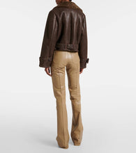 Nour Hammour Hatti shearling-trimmed leather jacket