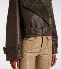 Nour Hammour Hatti shearling-trimmed leather jacket