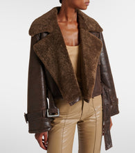 Nour Hammour Hatti shearling-trimmed leather jacket