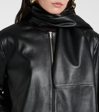 Nour Hammour Layla scarf-detail leather jacket