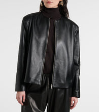 Nour Hammour Layla scarf-detail leather jacket