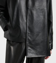 Nour Hammour Layla scarf-detail leather jacket