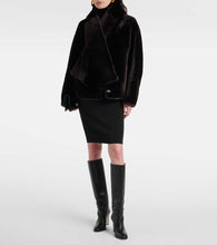 Nour Hammour Lyra scarf-detail shearling jacket