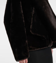 Nour Hammour Lyra scarf-detail shearling jacket