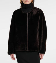 Nour Hammour Lyra scarf-detail shearling jacket