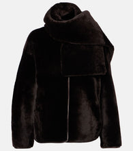 Nour Hammour Lyra scarf-detail shearling jacket
