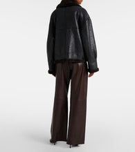 Nour Hammour Portia shearling-trimmed leather jacket