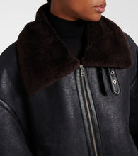 Nour Hammour Portia shearling-trimmed leather jacket