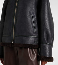 Nour Hammour Portia shearling-trimmed leather jacket