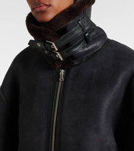 Nour Hammour Portia shearling-trimmed leather jacket