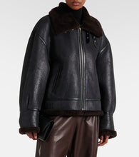 Nour Hammour Portia shearling-trimmed leather jacket