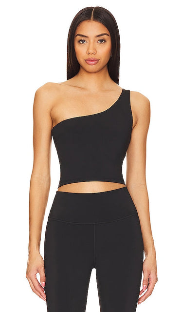 Nubyen Paris One Shoulder Sports Bra in Black - Nubyen Paris - Soutien-gorge de sport à une épaule en noir - Nubyen Paris 黑色一肩运动文胸 - Nubyen Paris One Shoulder Sport-BH in Schwarz - Nubyen Paris 원숄더 스포츠 브라블랙 색상 - Reggiseno sportivo monospalla Nubyen Paris in nero